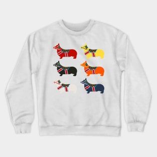 Dala Corgis - Swedish Dala Horse Crewneck Sweatshirt